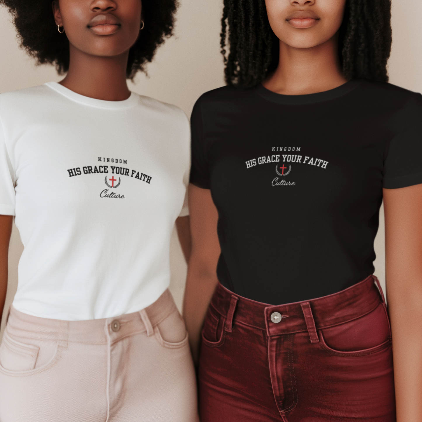 KINGDOM CULTURE |HIS GRACE YOUR FAITH | Women's Classic Tee 4026 | 100% combed cotton